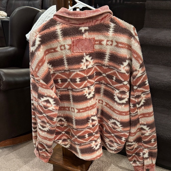 POL Geometric Red and Cream Hoodie - Picture 5 of 6